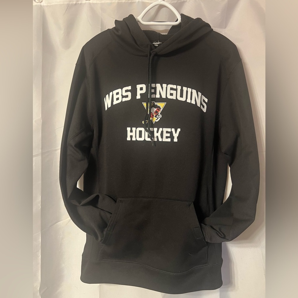 WBS Penguins Black Hoodie. P2P measure appropriately 21”. Badger sportswear